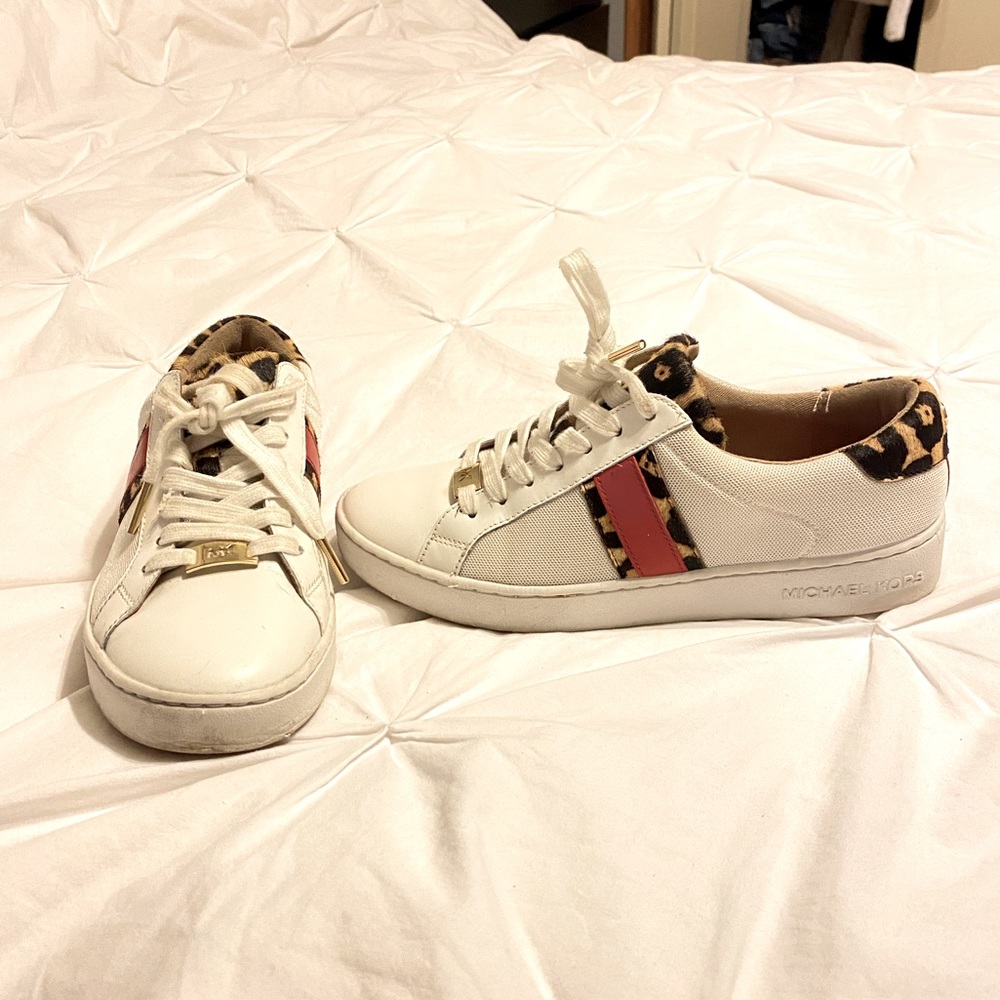 Michael Kors sneakers with cute red bottoms